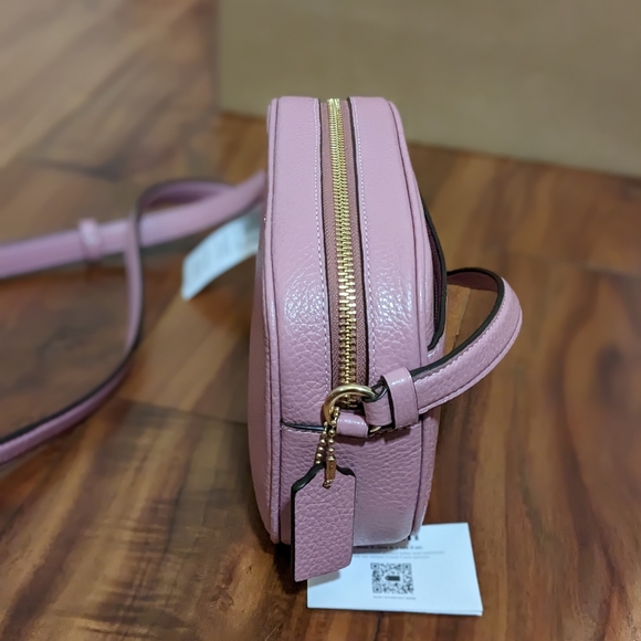Coach Pebbled Leather Jamie Mini Camera Bag True Pink / Gold Hardware Nwt - Picture 6 of 11